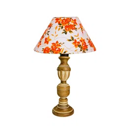 Aura Multicoloured Printed Wood Frusturical Shaped Table Lamp-picture-55