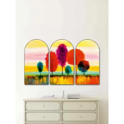 Aura Multicoloured Set of 3 Piece MDF Other Wall Paintings-picture-12