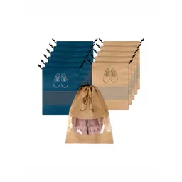 Aura Navy Blue & Beige 12 Pieces Water Resistant Shoes Organisers-picture-40