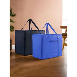 Aura Navy Blue & Black 2 Pieces Storage Attachi Bags With Handles-picture-24