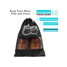 Aura Navy Blue & Black 6 Pieces Printed Shoes Organisers image 4