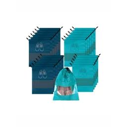 Aura Navy Blue & Green 24 Pieces Water Resistant Shoes Organisers-picture-35