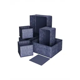 Aura Navy Blue & White 6 Pcs Floral Printed Regular Drawer Organisers-picture-33