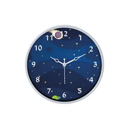 Aura Navy Blue & White Printed Traditional Wall Clock-picture-10