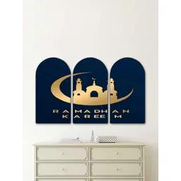 Aura Navy Blue Set of 3 Piece MDF Religious Wall Paintings-picture-17