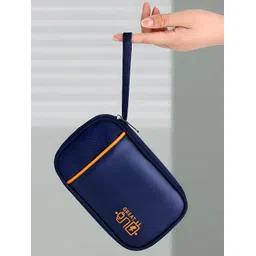 Aura Navy Blue Zippered Electronics Accessory Organizer Bag-picture-30