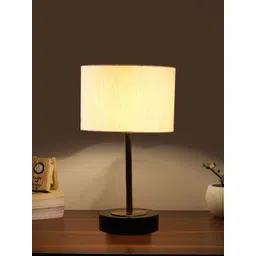 Aura Off White Textured Wood Contemporary Cylindrical Shaped Table Lamp-picture-36