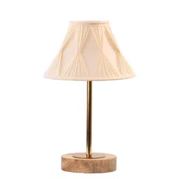 Aura Off White Textured Wood Contemporary Frusturical Shaped Table Lamp-picture-40