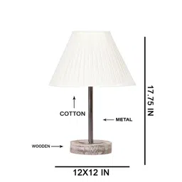 Aura Off White Textured Wood Contemporary Frusturical Shaped Table Lamp-picture-30