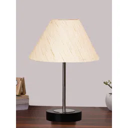 Aura Off White Textured Wood Contemporary Frusturical Shaped Table Lamp-picture-42