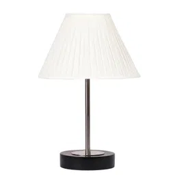 Aura Off White Textured Wood Contemporary Frusturical Shaped Table Lamp image 4
