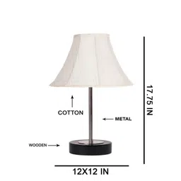 Aura Off White Textured Wood Contemporary Frusturical Shaped Table Lamp image 3