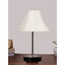 Aura Off White Textured Wood Contemporary Frusturical Shaped Table Lamp image 4