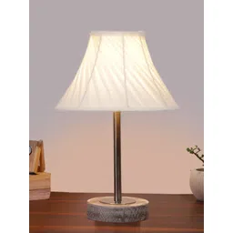 Aura Off White Textured Wood Frusturical Shaped Table Lamp-picture-24