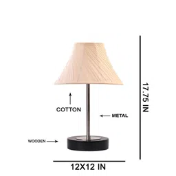 Aura Off White Textured Wood Frusturical Shaped Table Lamp-picture-14