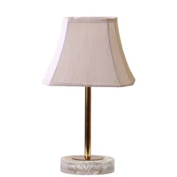 Aura Off White Textured Wood Industrial Frusturical Shaped Table Lamp-picture-51