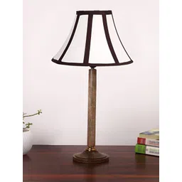 Aura Off White Wood Contemporary Bell Shaped Table Lamp-picture-28
