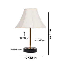 Aura Off White Wood Contemporary Bell Shaped Table Lamp-picture-36