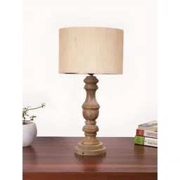 Aura Off White Wood Contemporary Cylindrical Shaped Table Lamp-picture-21