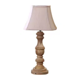 Aura Off White Wood Contemporary Frusturical Shaped Table Lamp-picture-24