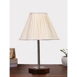 Aura Off White Wood Contemporary Frusturical Shaped Table Lamp-picture-35