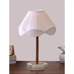 Aura Off White Wood Contemporary Frusturical Shaped Table Lamp-picture-25