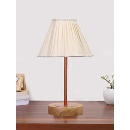 Aura Off White Wood Contemporary Frusturical Shaped Table Lamp-picture-27