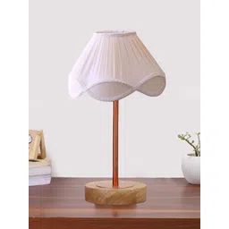 Aura Off White Wood Contemporary Frusturical Shaped Table Lamp-picture-32