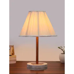 Aura Off White Wood Contemporary Frusturical Shaped Table Lamp image 2