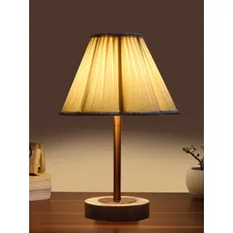 Aura Off White Wood Contemporary Frusturical Shaped Table Lamp image 3