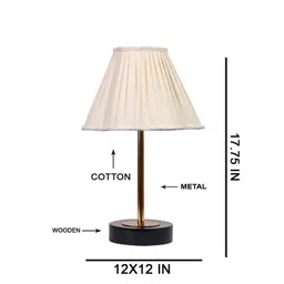 Aura Off White Wood Contemporary Frusturical Shaped Table Lamp image 2