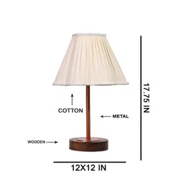 Aura Off White Wood Contemporary Frusturical Shaped Table Lamp image 5