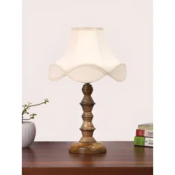 Aura Off White Wood Contemporary Triangle Table Lamp-picture-10