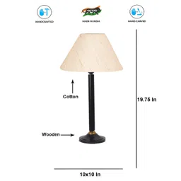 Aura Off White Wood Contemporary Triangle Table Lamp image 3