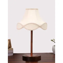 Aura Off White Wood Frusturical Shaped Table Lamp-picture-31