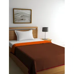 Aura Orange & Brown Cotton AC Room 300 GSM Single Bed Dohar-picture-13