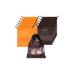 Aura Orange & Coffee Brown 12 Pieces Water Resistant Shoes Organisers-picture-27