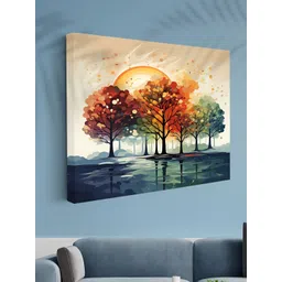 Aura Orange & Green 1 Piece Canvas Floral and Botanical Wall Paintings-picture-21