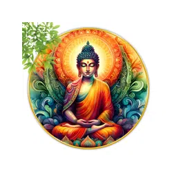 Aura Orange & Green 1 Piece Wood Religious Wall Paintings-picture-41