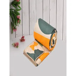 Aura Orange & Green Geometric Microfiber AC Room 150 GSM Single Bed Dohar-picture-12
