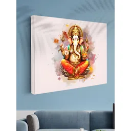 Aura Orange & White 1 Piece Canvas Religious Wall Paintings-picture-37