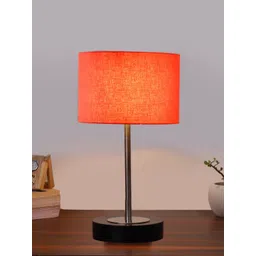 Aura Orange Wood Contemporary Cylindrical Shaped Table Lamp-picture-32