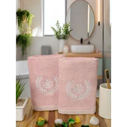 Aura Peach 2 Pieces Printed 550 GSM Quick Dry Hand Towels-picture-17