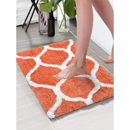 Aura Peach Geometric Rectangular Anti Skid 1850 GSM Bath Rug-picture-34