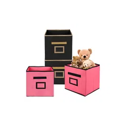 Aura Pink & Black 4 Pieces Plain Multi-Utility Organisers-picture-39