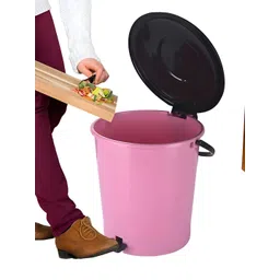 Aura Pink And Black Pedal Bin With Handle 7L-image-27