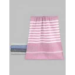 Aura Pink & Blue 5 Pieces Striped Cotton 210 GSM Towel Set-picture-16