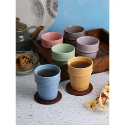 Aura Pink & Blue Handcrafted Textured Ceramic Glossy Mugs Set of Cups and Mugs-picture-16