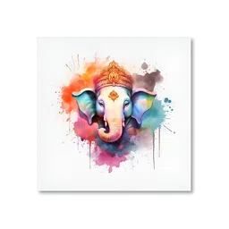 Aura Pink & Blue Lord Ganesha Printed Canvas Wall Painting-picture-28