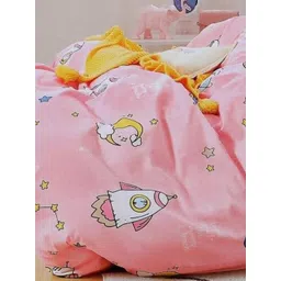 Aura Pink & Blue Printed 350 TC King Bedsheet Set- 2.50 m X 2.15 m image 3